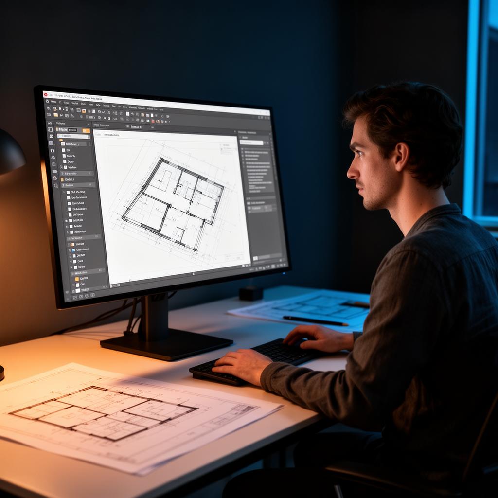 Arquiteto trabalhando com Archicad